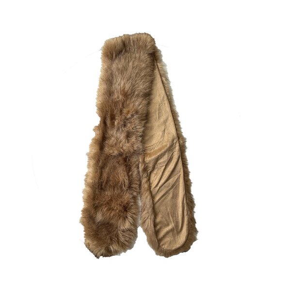 Faux Fur Scarf 69” Long | Plush Cozy Winter Accessory | Neutral Soft Wrap - Picture 1 of 3